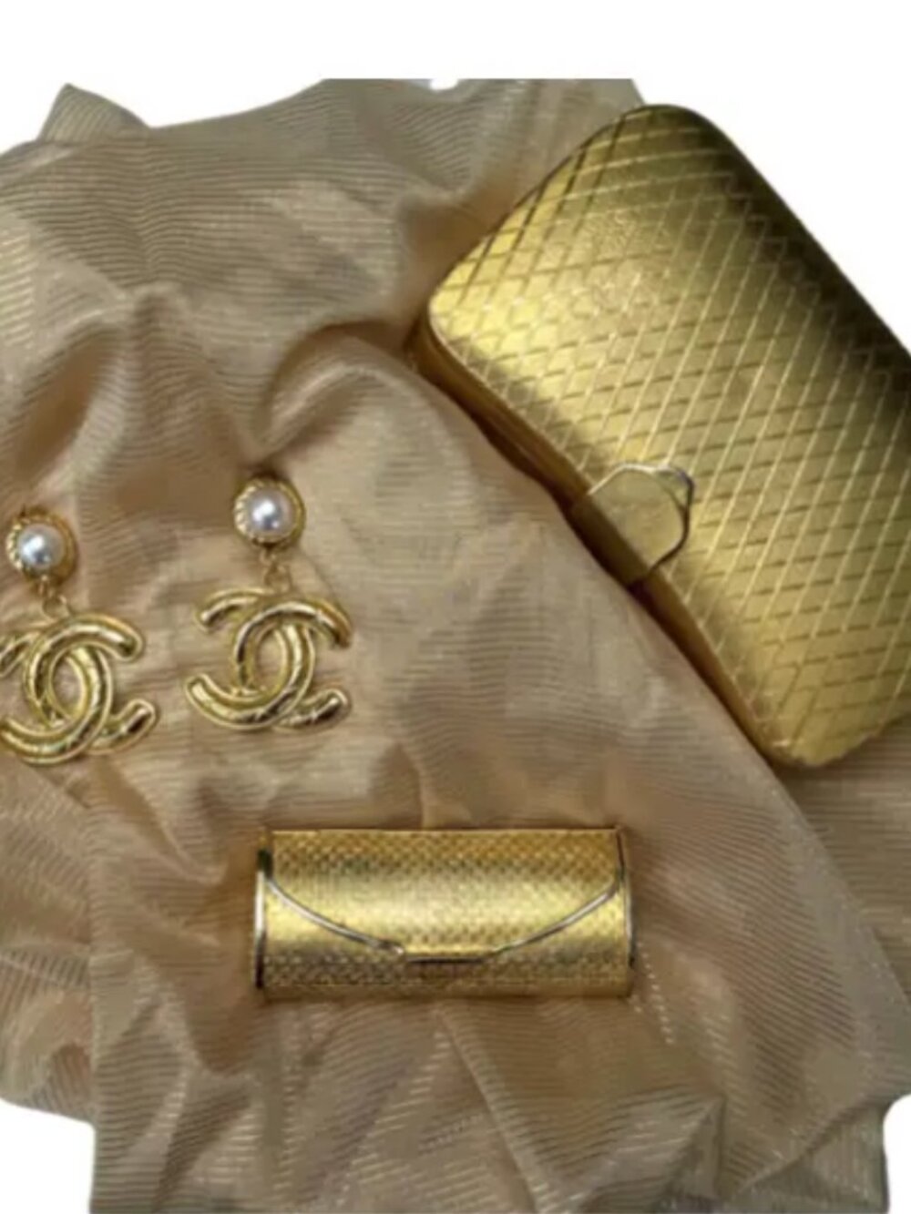 Vintage 80's Gold Evening Accessory Suite from Estate Sale